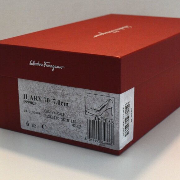 Salvatore Ferragamo Women's "ILARY 70" Beige Patent Leather Heeled Pumps - Picture 2 of 11